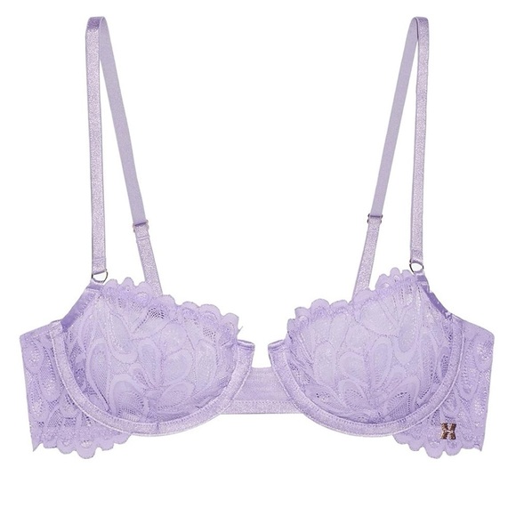 Savage x Fenty Savage Not Sorry Unlined Lace Balconette Bra in Lavender 32B - Picture 1 of 11